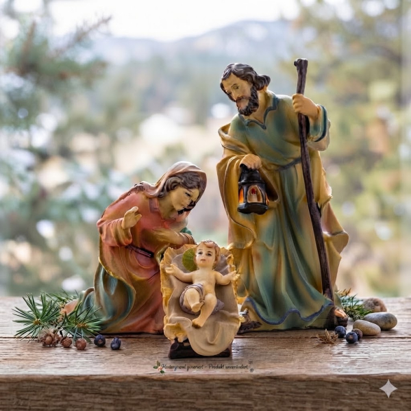 Faszinierende Krippenfiguren Heilige Familie 4-tlg., ca. 11 cm, K 001-01